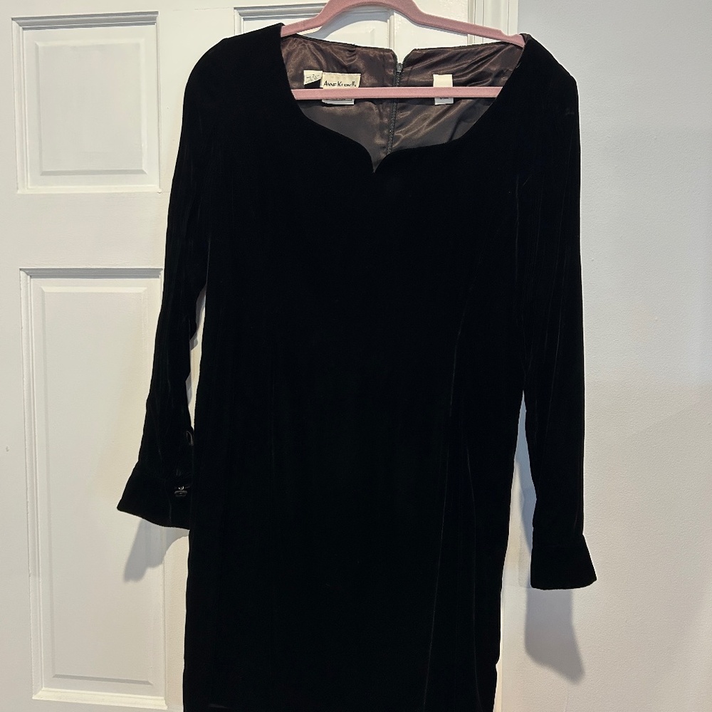 Vintage Bergdorf Goodman Anne Klein II Black Velvet Dress